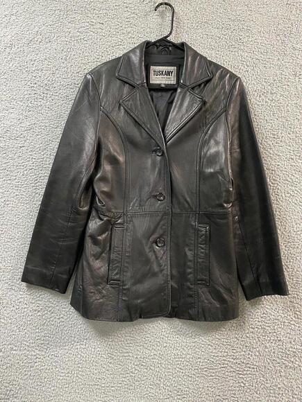 Other - TUSKANY ITALY NEW YORK Jacket Mens Medium Black Genuine Leather Lined